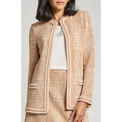 Misook Heritage Fit Mélange Whipstitch Trim Knit Jacket
