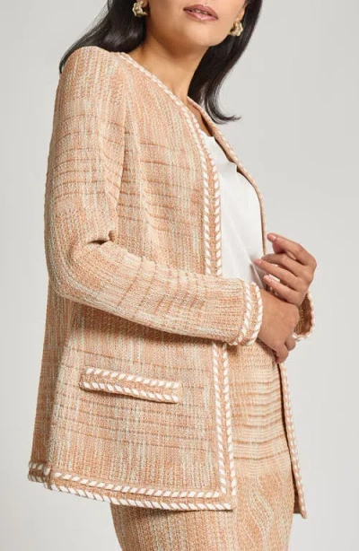 Misook Heritage Fit Mélange Whipstitch Trim Knit Jacket