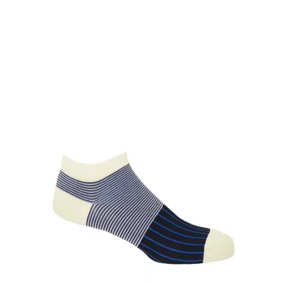 Peper Harow - Made In England Oxford Stripe Men's Trainer Socks – Black