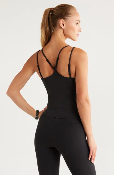 Zella So Soft Strappy Camisole In Black