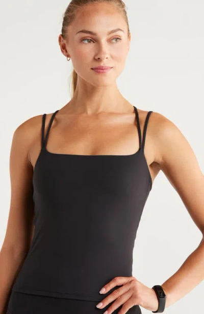 Zella So Soft Strappy Camisole In Black