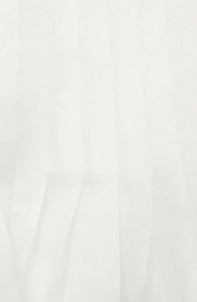 Mango Pleated Ramie Midi Skirt In White