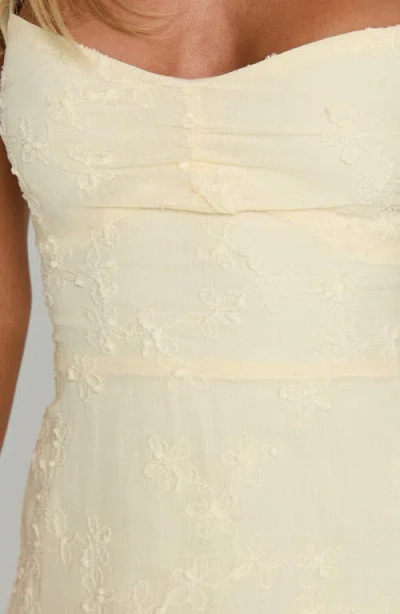 Princess Polly Alanah Embroidered Cotton Minidress In Neutral