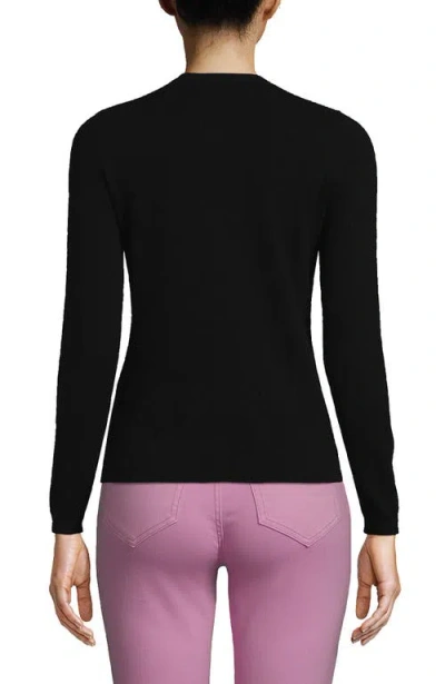 Lands' End Cashmere Cardigan Sweater In Black