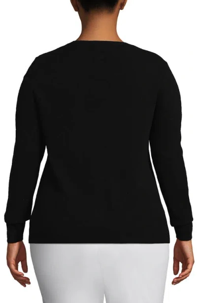 Lands' End Cashmere Cardigan Sweater In Black