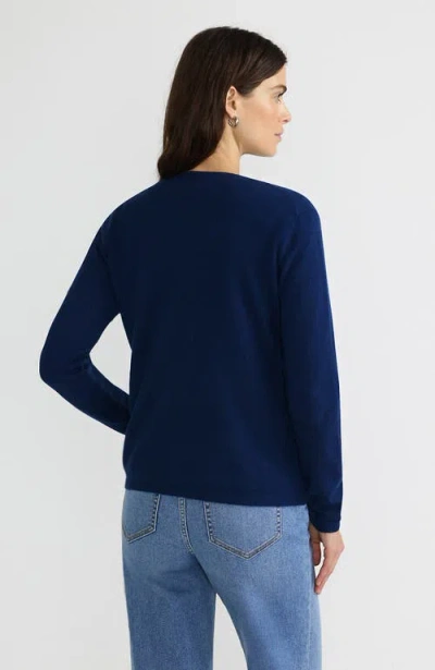 Lands' End Cashmere Cardigan Sweater In Blue