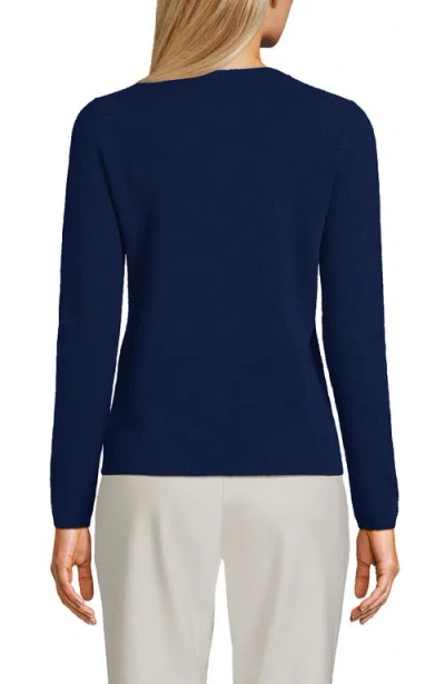 Lands' End Cashmere Cardigan Sweater In Blue
