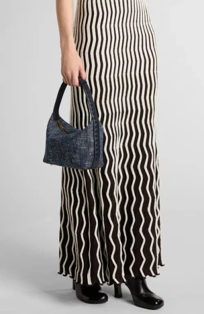 Bottega Veneta Mini Wallace Denim Bouclé Shoulder Bag