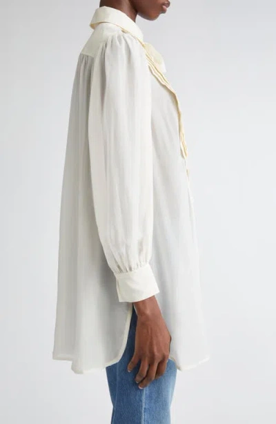 Ulla Johnson Adelaide Bib Pleat Silk Tunic Top