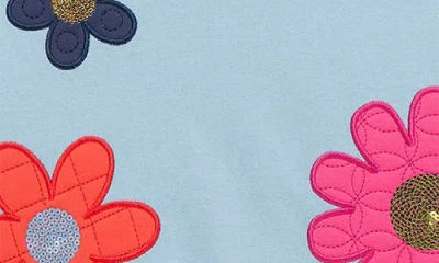 Peek Aren't You Curious Kids' Daisy Appliqué Sweatshirt & Sweatpants Set In Blue