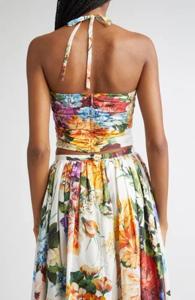 Dolce & Gabbana Dolce&gabbana Floral Bow Cutout Halter Top