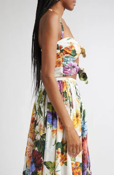 Dolce & Gabbana Dolce&gabbana Floral Bow Cutout Halter Top