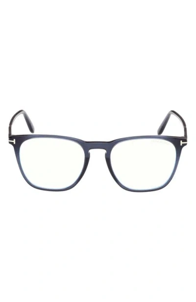 Tom Ford 52mm Round Blue Light Blocking Optical Glasses