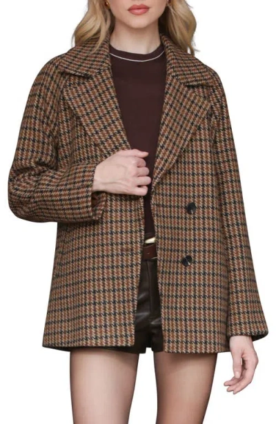 Avec Les Filles Plaid Raglan Sleeve Short Coat
