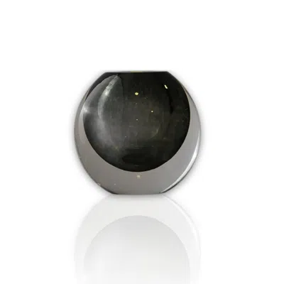 Marleth Large Murano Colored Glass Sphere Sculpture – Smoke Black Core