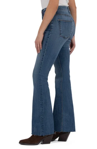 Kut From The Kloth Stella High Waist Raw Hem Flare Jeans In Blue