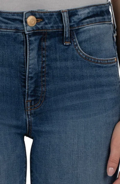 Kut From The Kloth Stella High Waist Raw Hem Flare Jeans In Blue