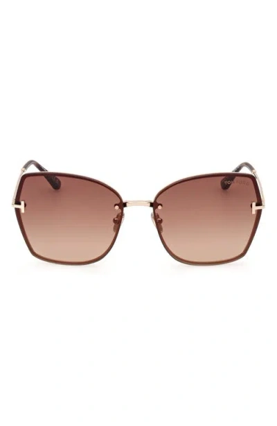 Tom Ford Nickie 62mm Oversize Gradient Butterfly Sunglasses