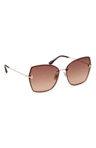 Tom Ford Nickie 62mm Oversize Gradient Butterfly Sunglasses