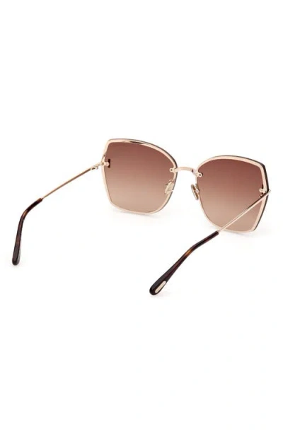 Tom Ford Nickie 62mm Oversize Gradient Butterfly Sunglasses
