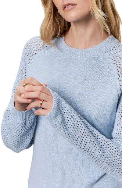Sanctuary Perfect Moment Mix Stitch Cotton Crewneck Sweater