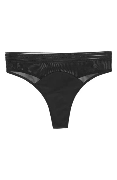 Saalt Period & Leakproof Light Absorbency Mesh Thong In Black