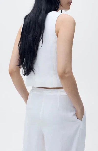 Mango Suit Vest In White