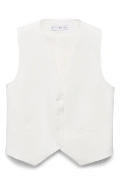 Mango Suit Vest In White