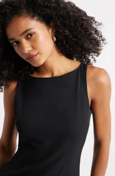 Open Edit Bateau Neck Sleeveless Minidress