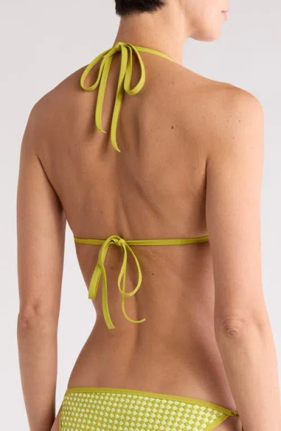 Solid & Striped The Iris Basketweave Bikini Top In Yellow