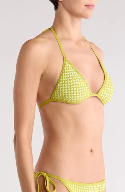Solid & Striped The Iris Basketweave Bikini Top In Yellow