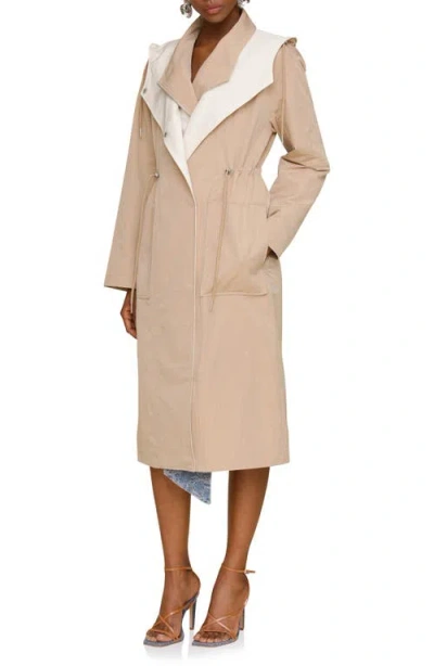 Avec Les Filles Layered Look Hooded Coat