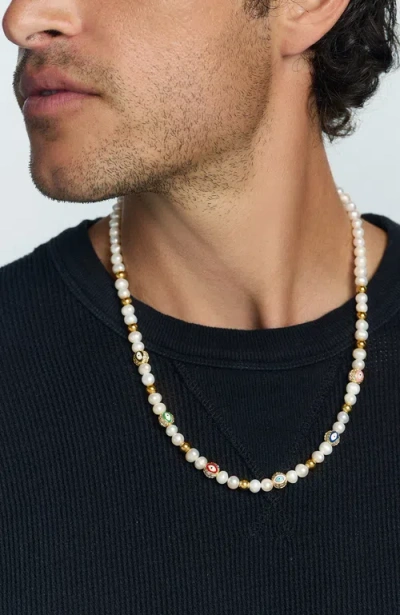 Nialaya Evil Eye Pearl Necklace