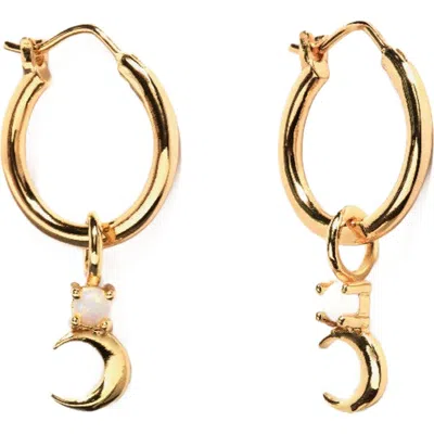 Little Sky Stone Crescent Moon Opal Earrings