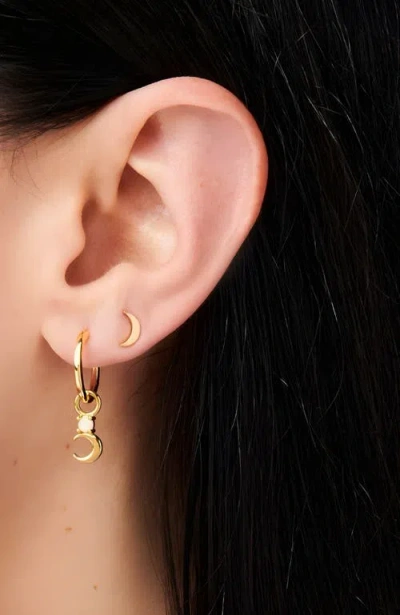 Little Sky Stone Crescent Moon Opal Earrings