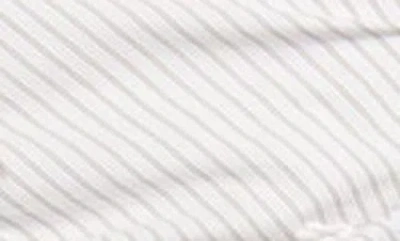Charles Henry Stripe Ruched Waist Cotton Blend Midi Dress In Neutral