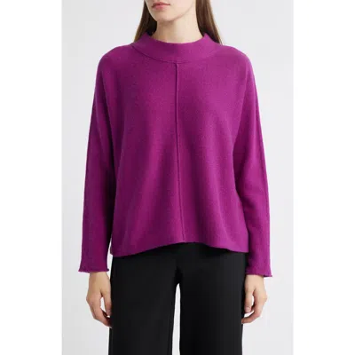Eileen Fisher Dolman Sleeve Mock Neck Sweater In Purple