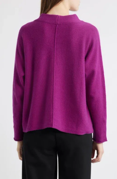 Eileen Fisher Dolman Sleeve Mock Neck Sweater In Purple