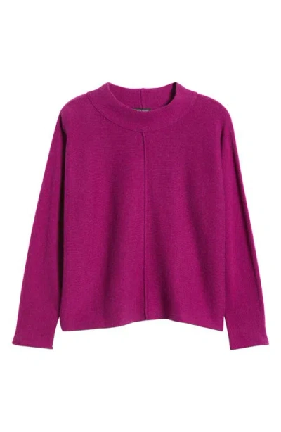 Eileen Fisher Dolman Sleeve Mock Neck Sweater In Purple