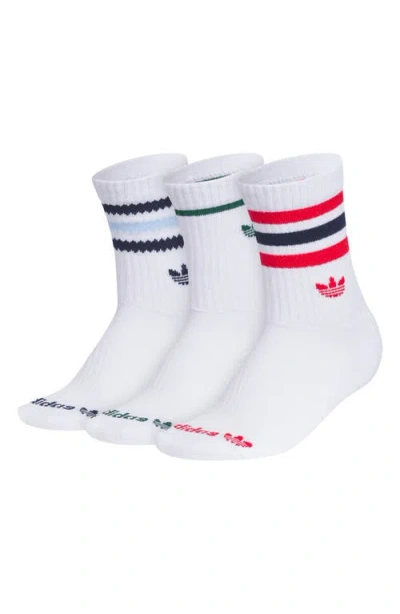 Adidas Originals Adidas Assorted 3-pack Kids' Originals Roller 3.0 Crew Socks In White