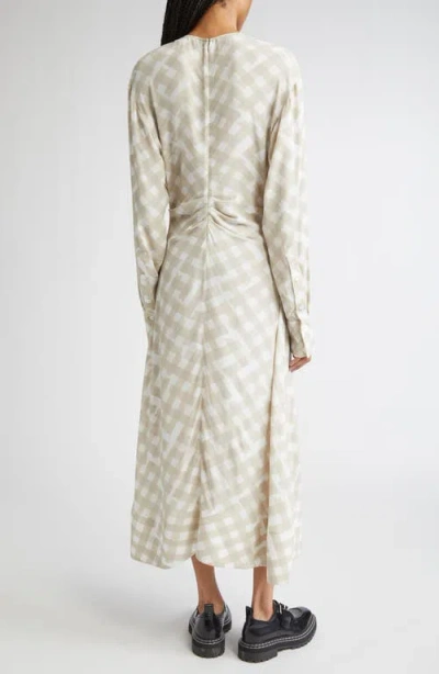 Proenza Schouler Keria Long Sleeve Crepe Midi Dress In White