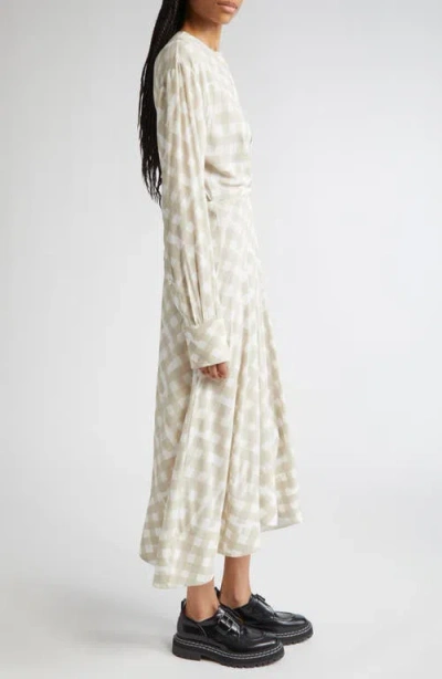 Proenza Schouler Keria Long Sleeve Crepe Midi Dress In White