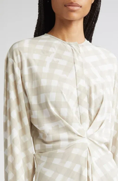 Proenza Schouler Keria Long Sleeve Crepe Midi Dress In White