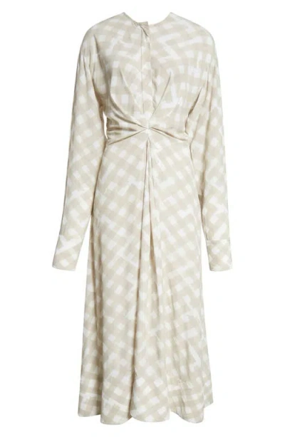 Proenza Schouler Keria Long Sleeve Crepe Midi Dress In White