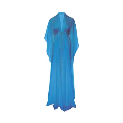 Bluzat Women's Long Flared Kaftan - Blue