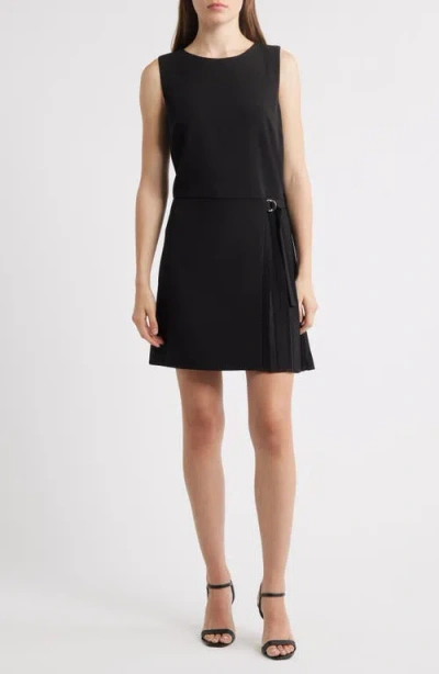 Sam Edelman Side Pleat Sheath Minidress In Black