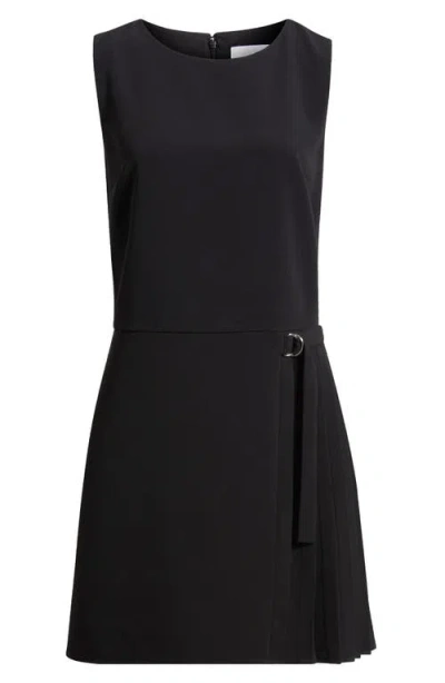 Sam Edelman Side Pleat Sheath Minidress In Black