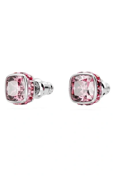Swarovski Square Cut Birthstone Crystal Stud Earrings In Metallic