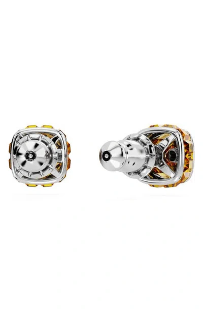 Swarovski Square Cut Birthstone Crystal Stud Earrings In Yellow