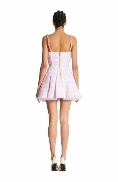 Balmain Strappy Houndstooth Tweed A-line Dress
